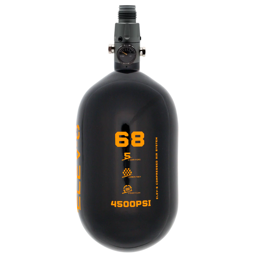 ELEV-8 Air Tank - 68ci/4500 Gloss Black / Orange Logo