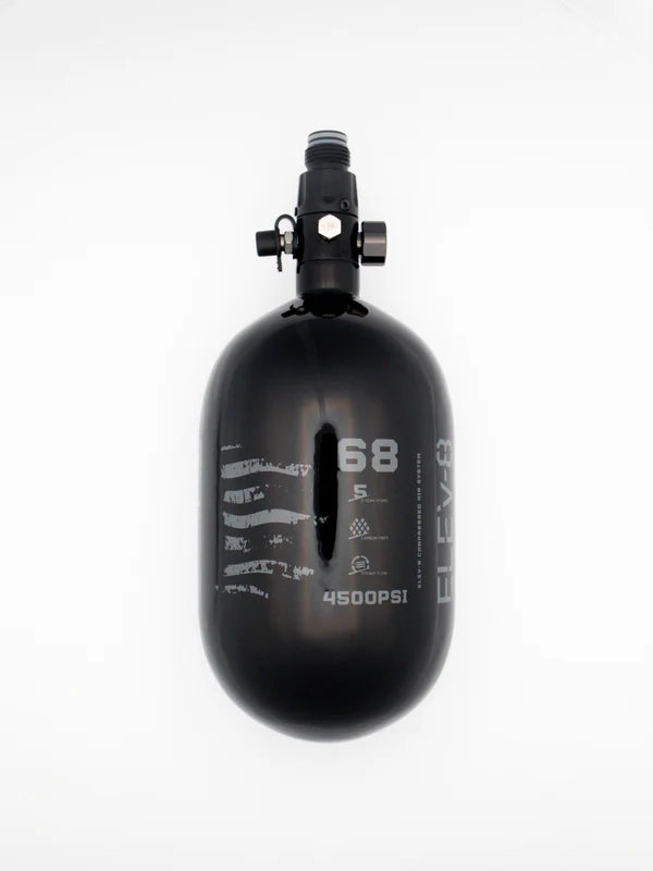 ELEV-8 Air Tank - 68ci/4500 Gloss Black / Pewter Flag