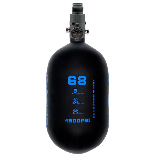 ELEV-8 Air Tank - 68ci/4500 Matte Black / Blue Logo