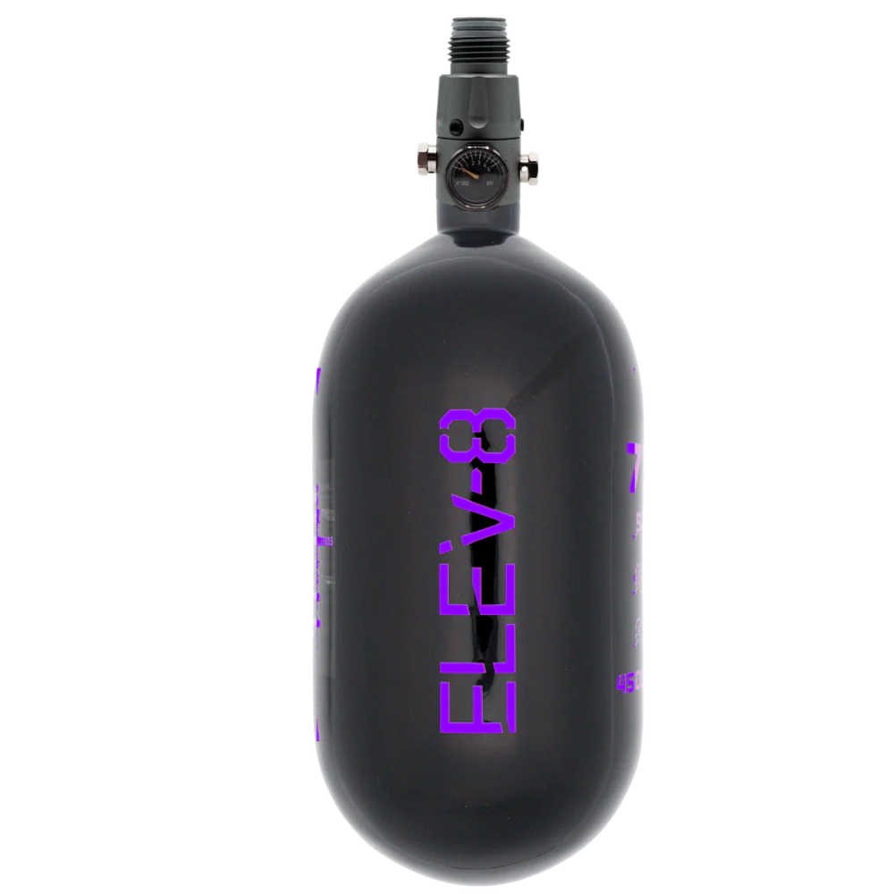 ELEV-8 Air Tank - 77ci/4500 Gloss Black / Purple Logo
