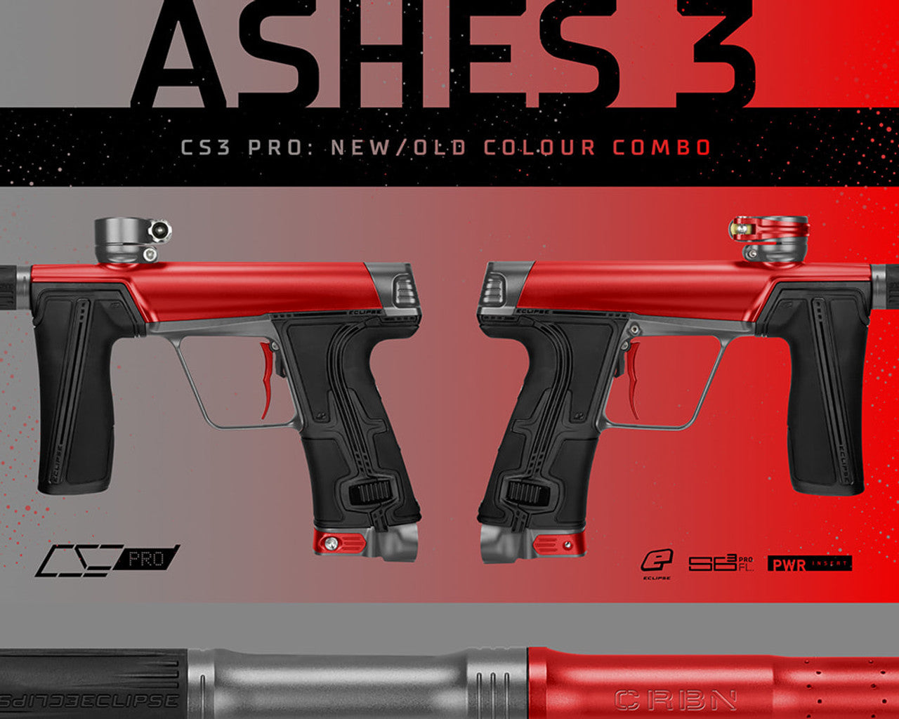 Planet Eclipse CS3 Pro Paintball Gun - Ashes3 (Red/Medium Grey)