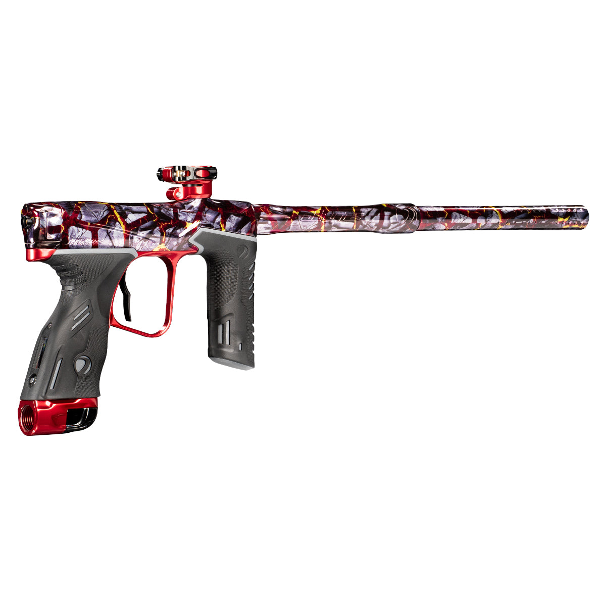 Dye MXR Paintball Gun - (PGA Volcanic) Black Red Polish