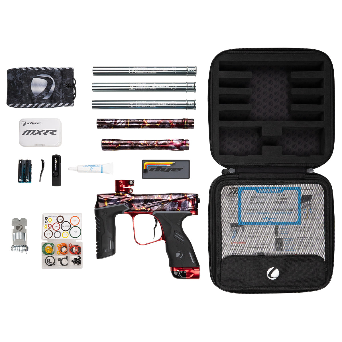 Dye MXR Paintball Gun - (PGA Volcanic) Black Red Polish