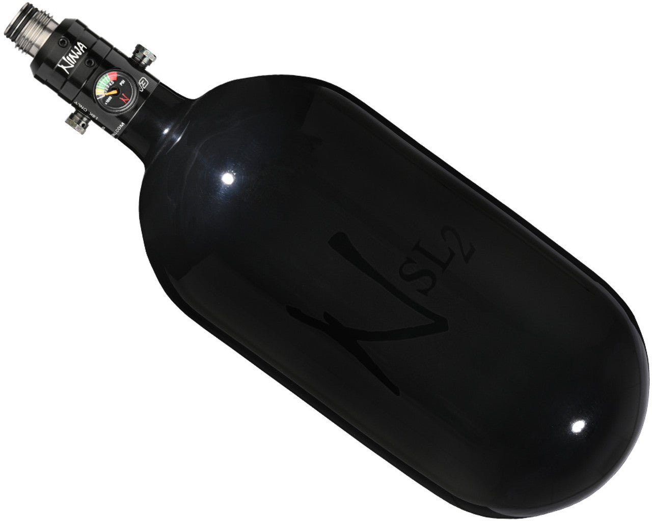 Ninja SL2 Compressed Air Tank (77ci, ProV3 regulator) - Blackout, Stainless Steel Bonnet