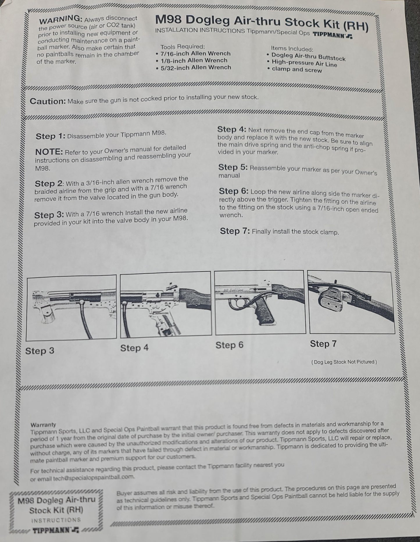 Tippmann M98  Dogleg Air-Thru Stock Kit (black)