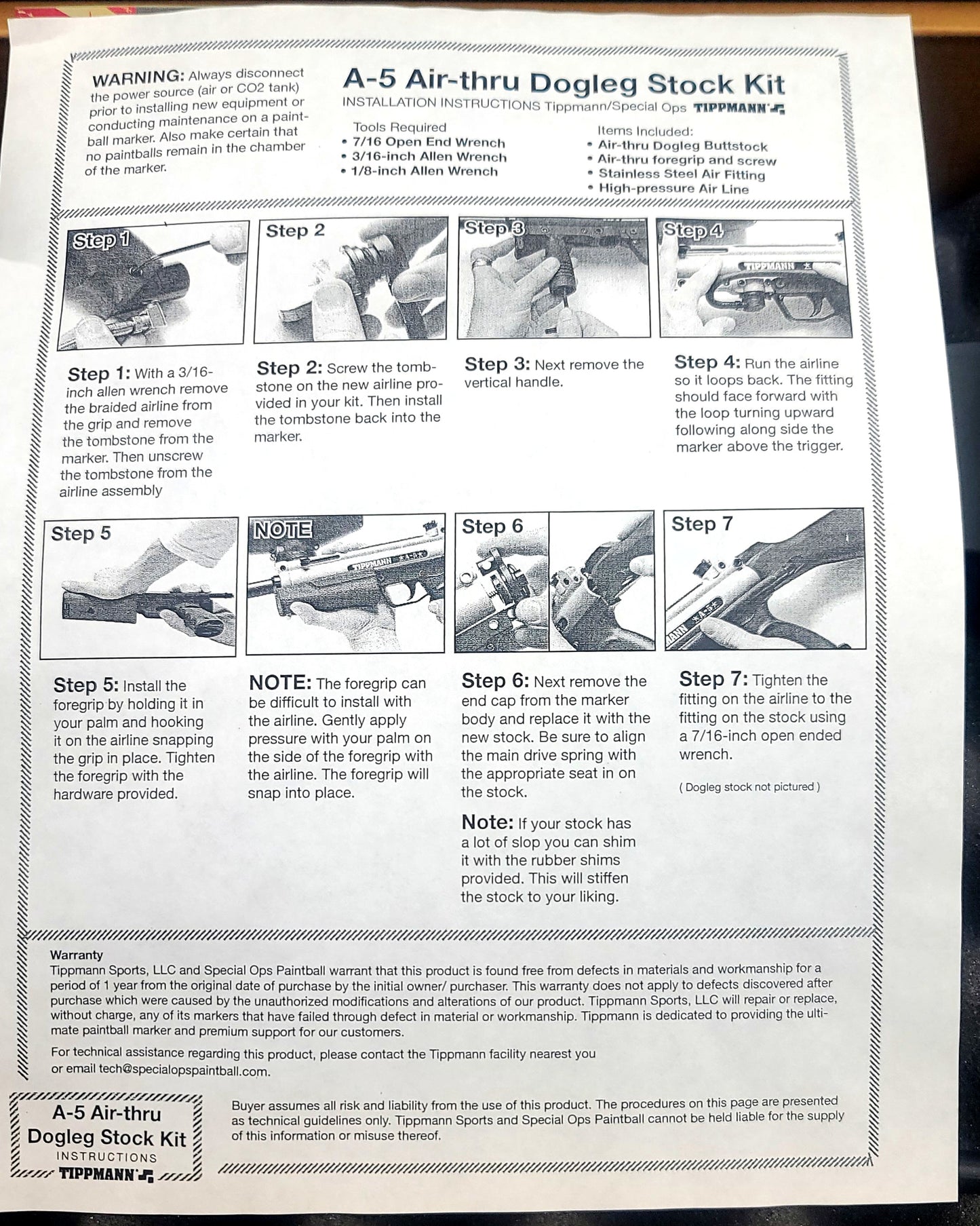 Tippmann A5 Dogleg Air-Thru Stock Kit (black)