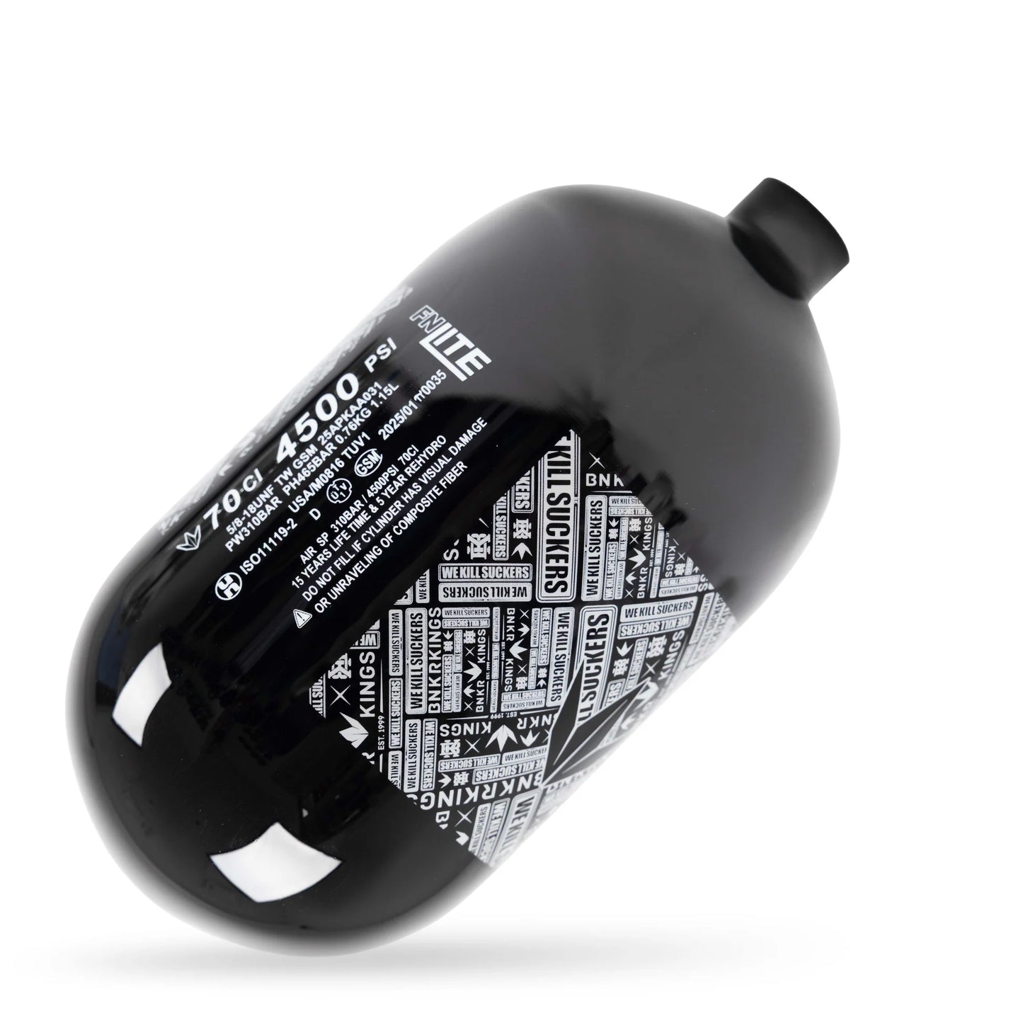 BunkerKings FN Lite Air Tank - 70ci Black WKS (BOTTLE ONLY)