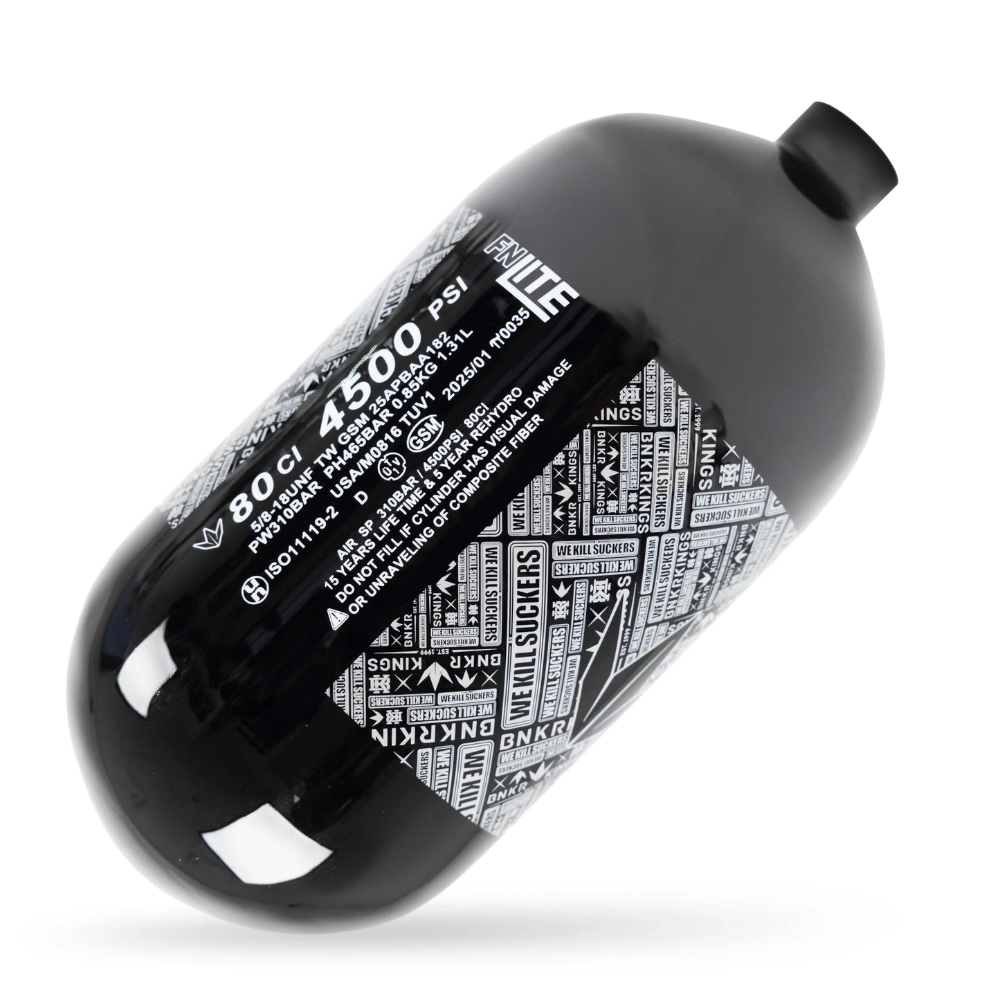 BunkerKings FN Lite Air Tank - 80ci Black WKS (BOTTLE ONLY)
