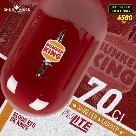 BunkerKings FN Lite Air Tank - 70ci Blood Red BK Knife (BOTTLE ONLY)