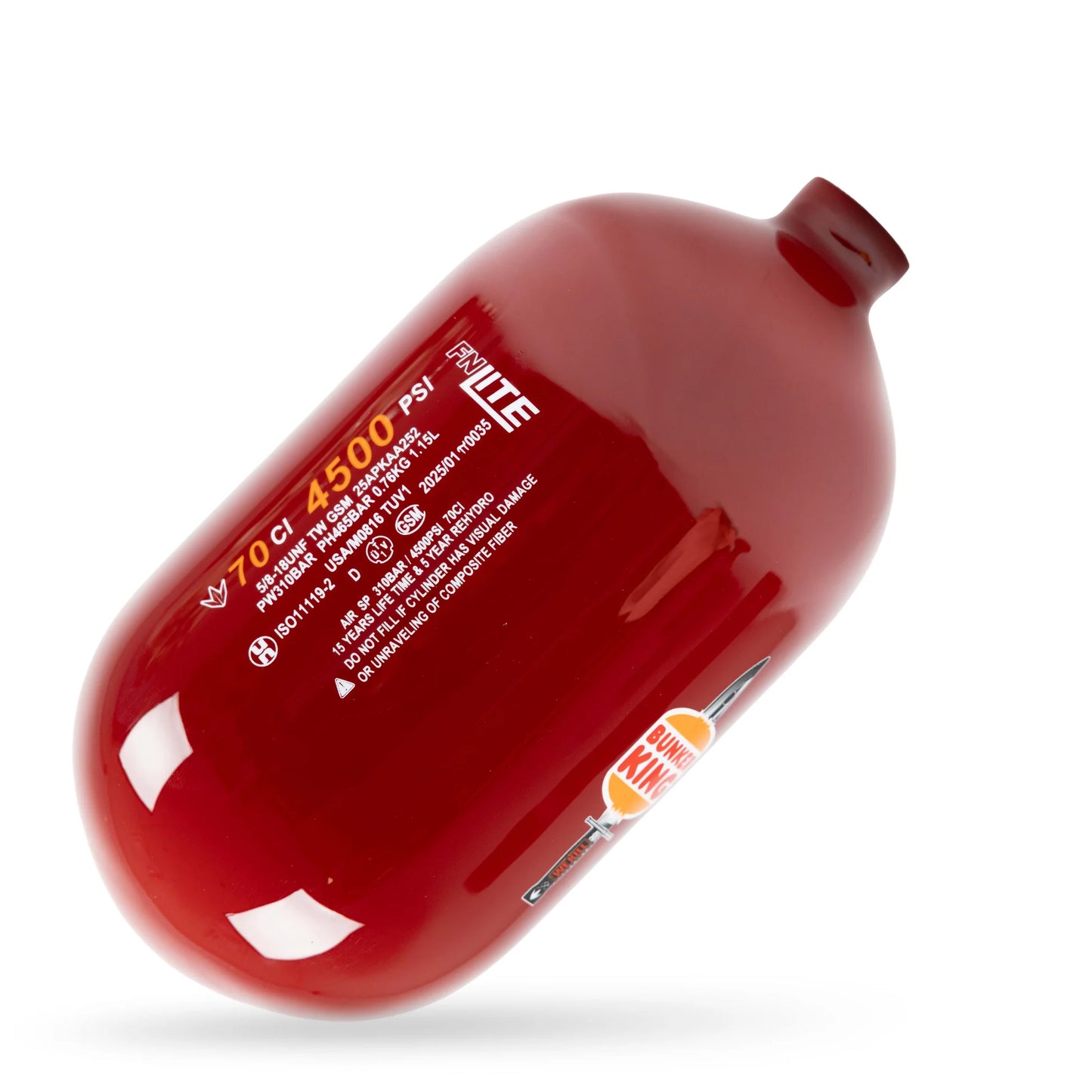 BunkerKings FN Lite Air Tank - 70ci Blood Red BK Knife (BOTTLE ONLY)