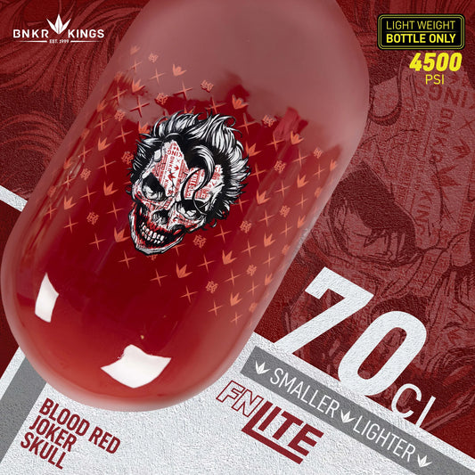 BunkerKings FN Lite Air Tank - 70ci Blood Red Joker Skull (BOTTLE ONLY)