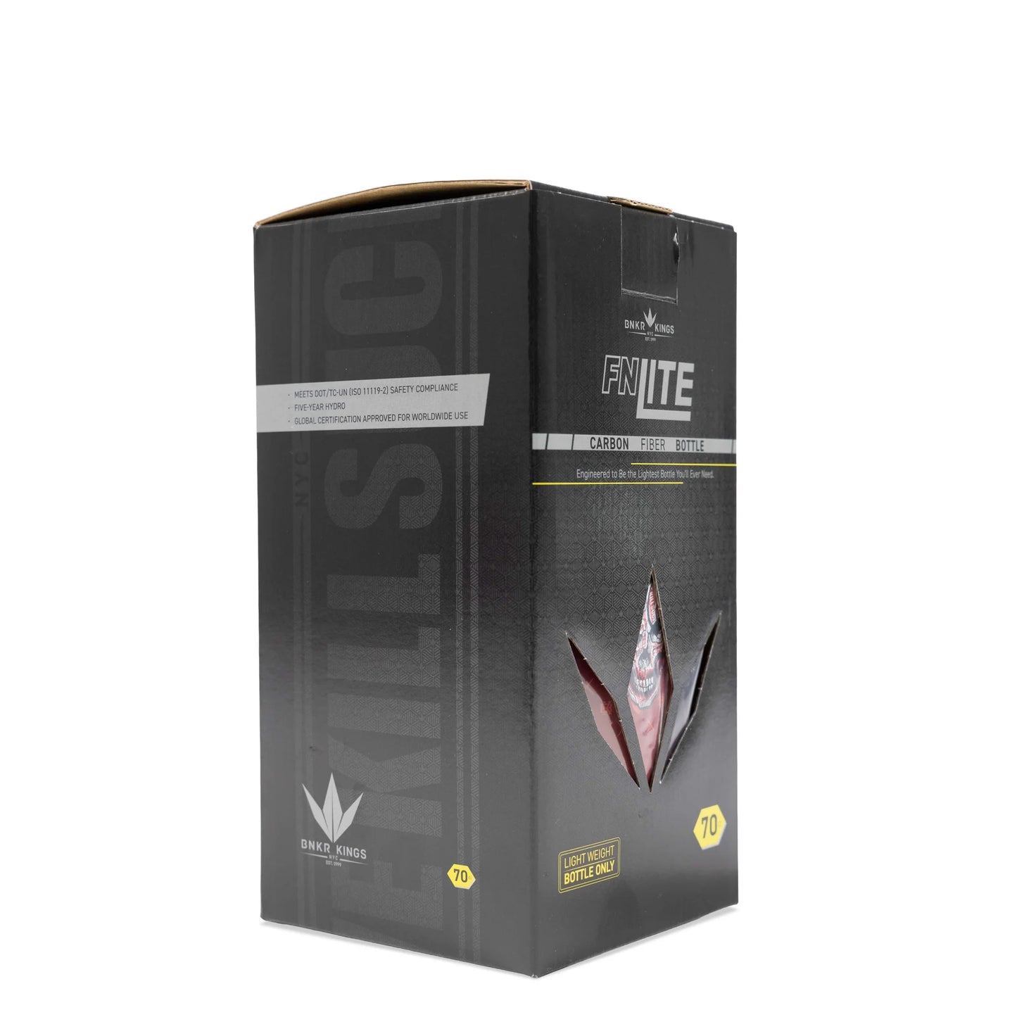 BunkerKings FN Lite Air Tank - 70ci Blood Red Joker Skull (BOTTLE ONLY)