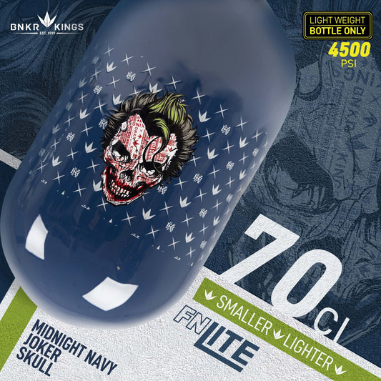 BunkerKings FN Lite Air Tank - 70ci Midnight Navy Joker Skull (BOTTLE ONLY)
