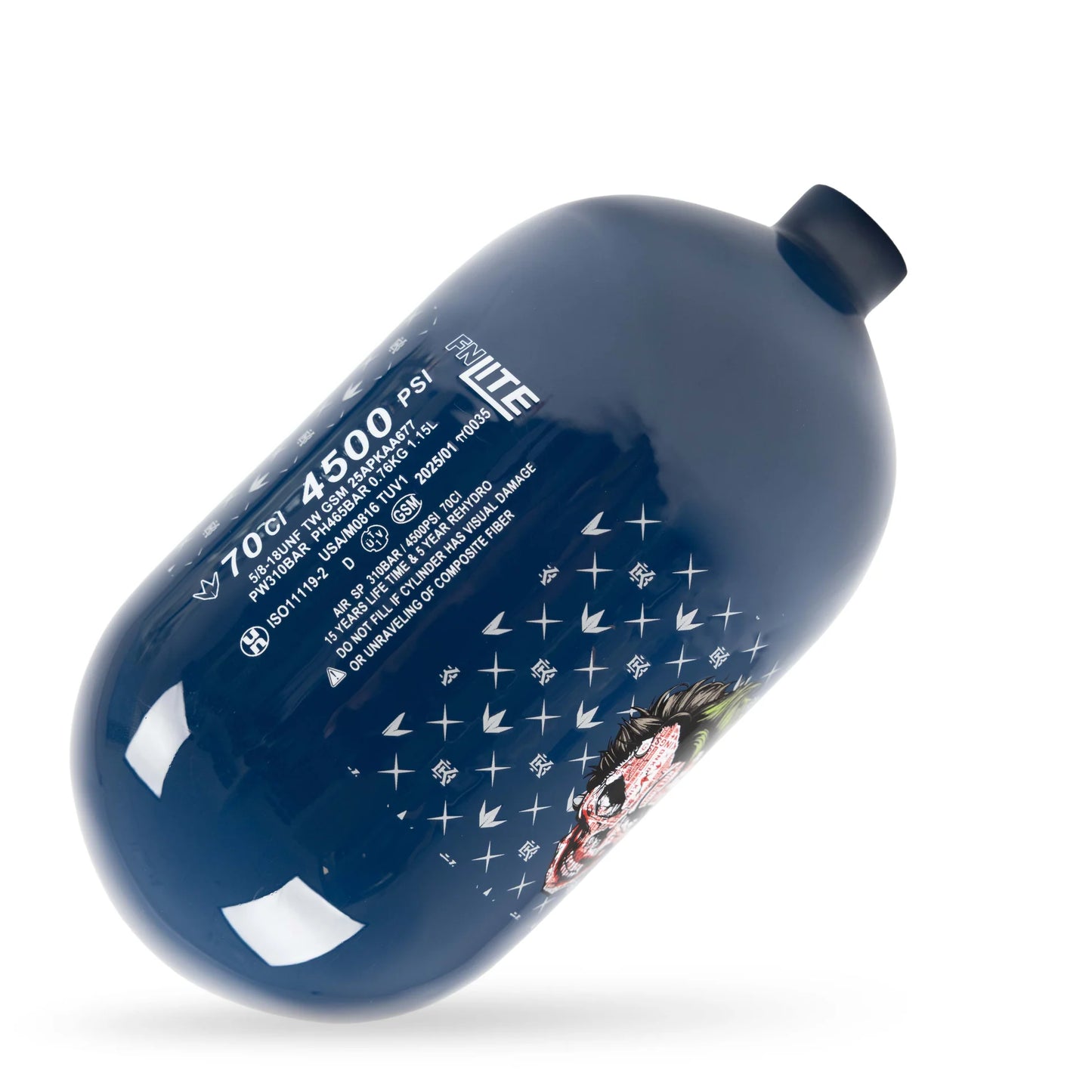 BunkerKings FN Lite Air Tank - 70ci Midnight Navy Joker Skull (BOTTLE ONLY)