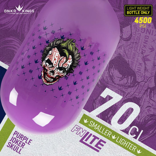 BunkerKings FN Lite Air Tank - 70ci Purple Joker Skull (BOTTLE ONLY)