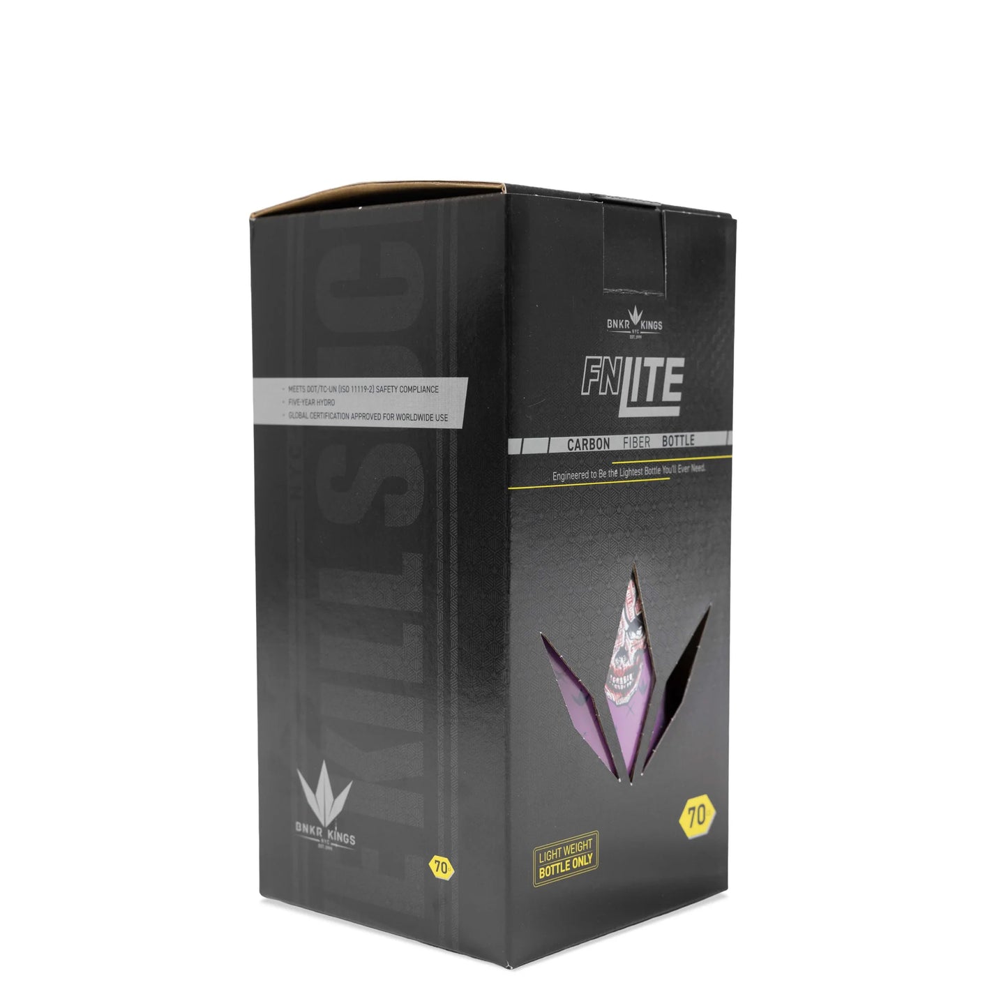 BunkerKings FN Lite Air Tank - 70ci Purple Joker Skull (BOTTLE ONLY)
