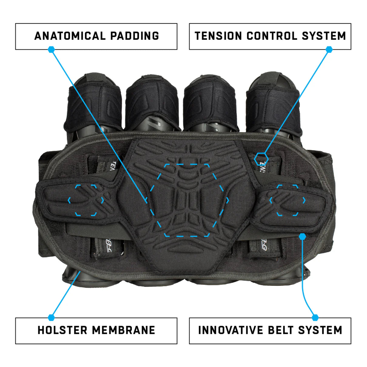 HK Army Zero G 2.0 Harness - Black/Red (3+2)