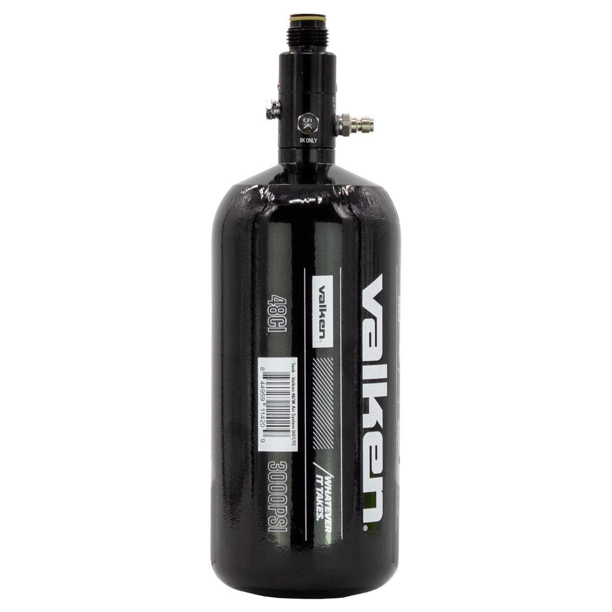 Valken Compressed Air Tank - (48ci, Steel Basic) Black/White