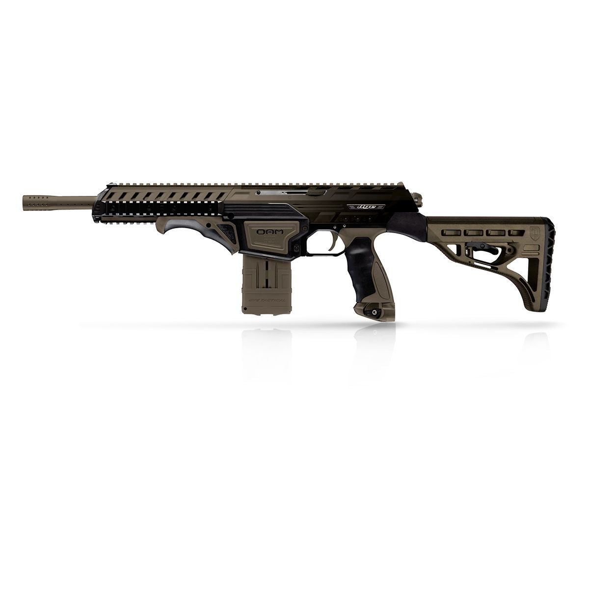 Dye Assault Matrix DAM Paintball Gun - Black / Tan Desert Fade