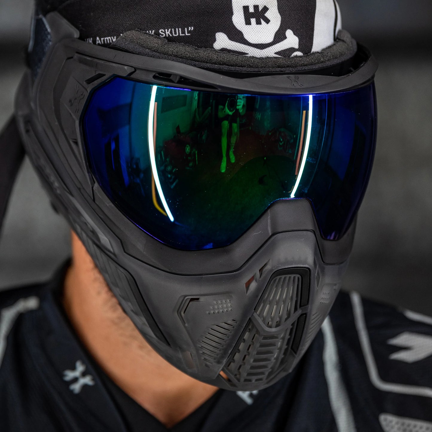 HK Army SLR Goggle (ODYSSEY) - Black / Black (Aurora Green Lens)