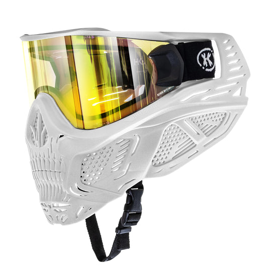 HK Army HSTL Skull Goggle (SAINT) - White (Gold Lens)