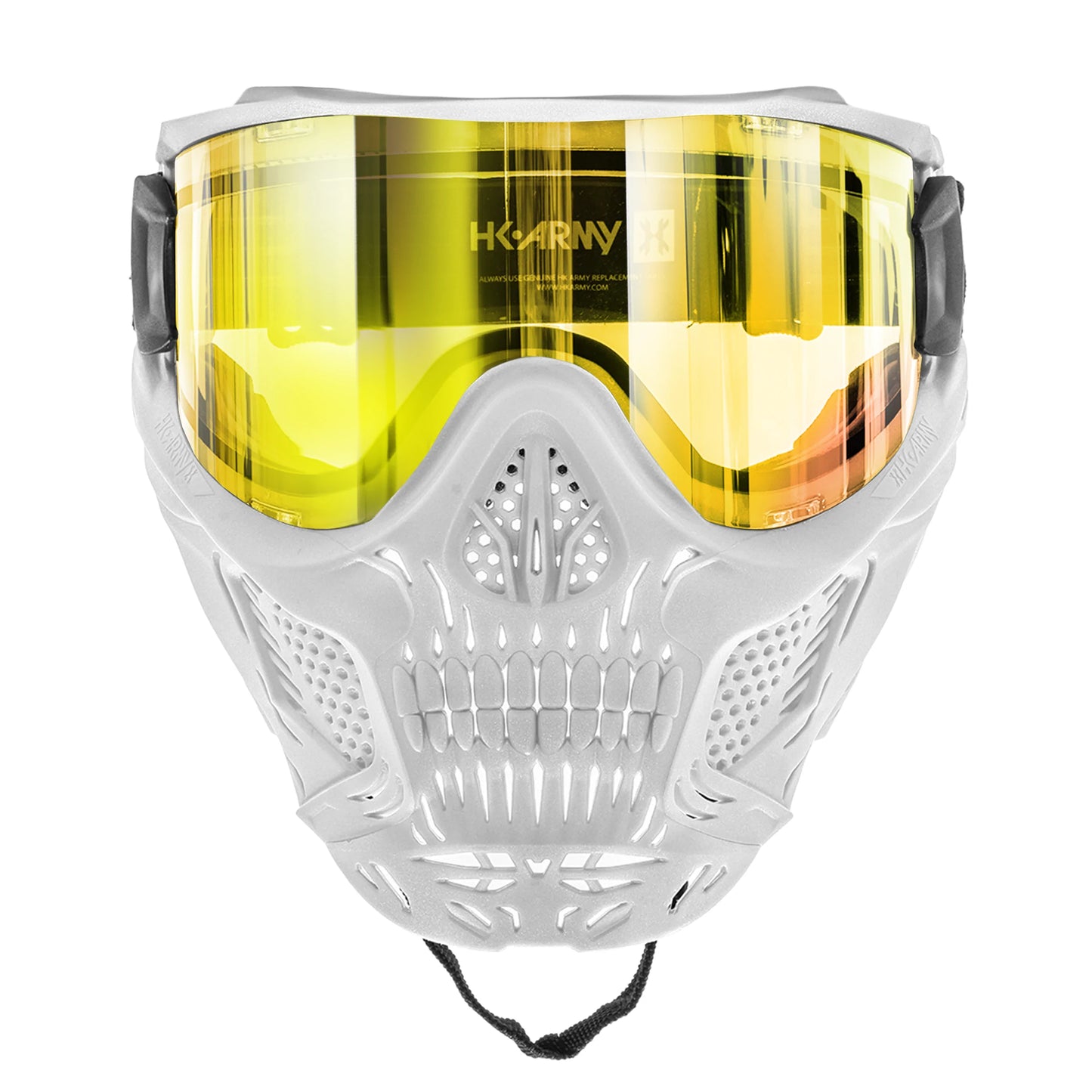 HK Army HSTL Skull Goggle (SAINT) - White (Gold Lens)