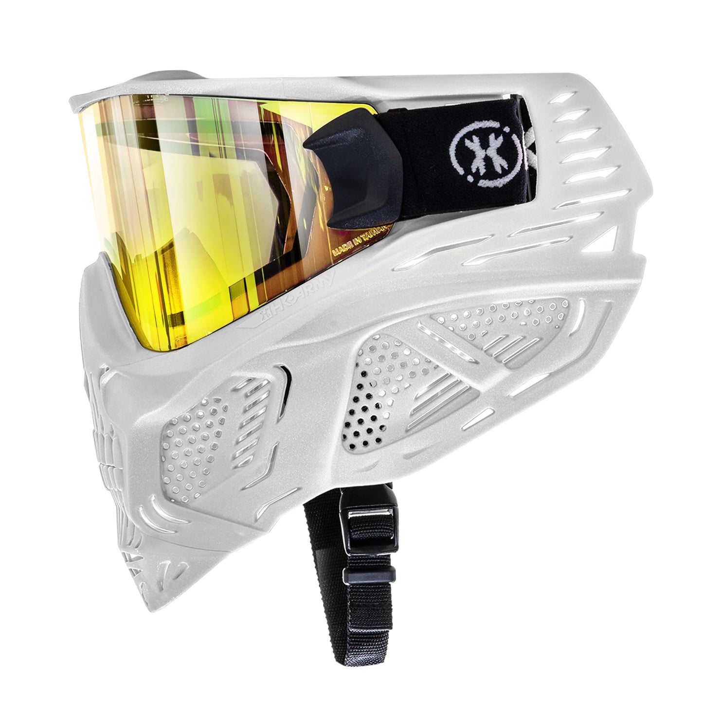 HK Army HSTL Skull Goggle (SAINT) - White (Gold Lens)