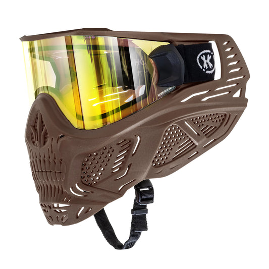 HK Army HSTL Skull Goggle (SANDMAN) -  Tan (Gold Lens)