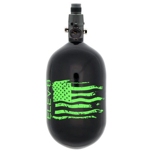 ELEV-8 Air Tank - 68ci/4500 Gloss Black / Green Flag