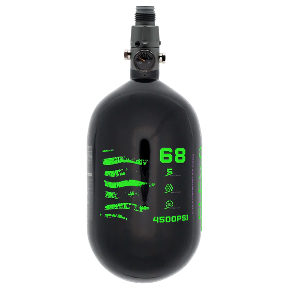 ELEV-8 Air Tank - 68ci/4500 Gloss Black / Green Flag