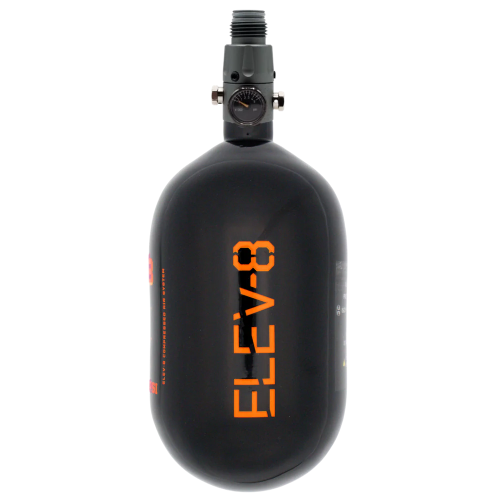 ELEV-8 Air Tank - 68ci/4500 Gloss Black / Orange Logo
