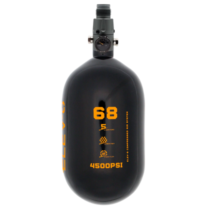 ELEV-8 Air Tank - 68ci/4500 Gloss Black / Orange Logo