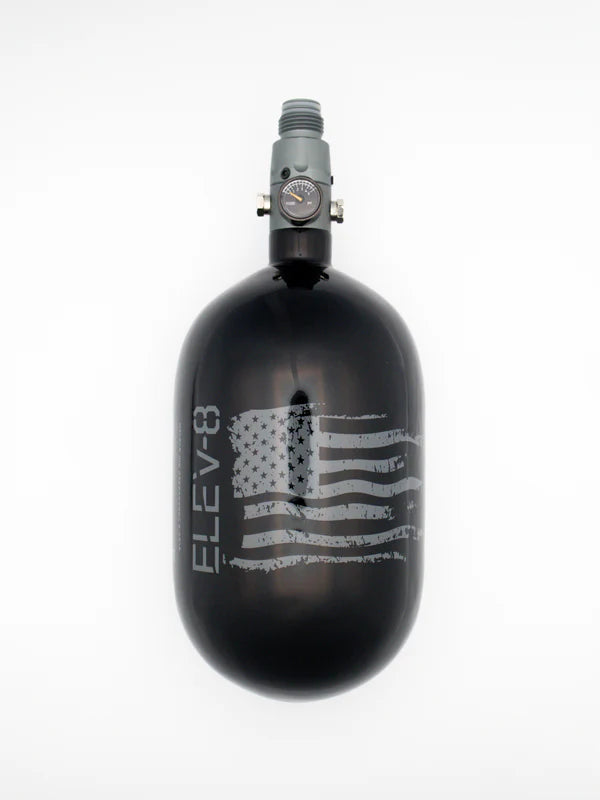 ELEV-8 Air Tank - 68ci/4500 Gloss Black / Pewter Flag