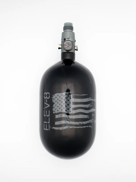 ELEV-8 Air Tank - 68ci/4500 Gloss Black / Pewter Flag
