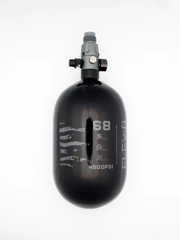 ELEV-8 Air Tank - 68ci/4500 Gloss Black / Pewter Flag