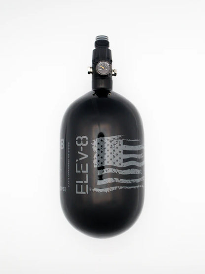 ELEV-8 Air Tank - 68ci/4500 Gloss Black / Pewter Flag