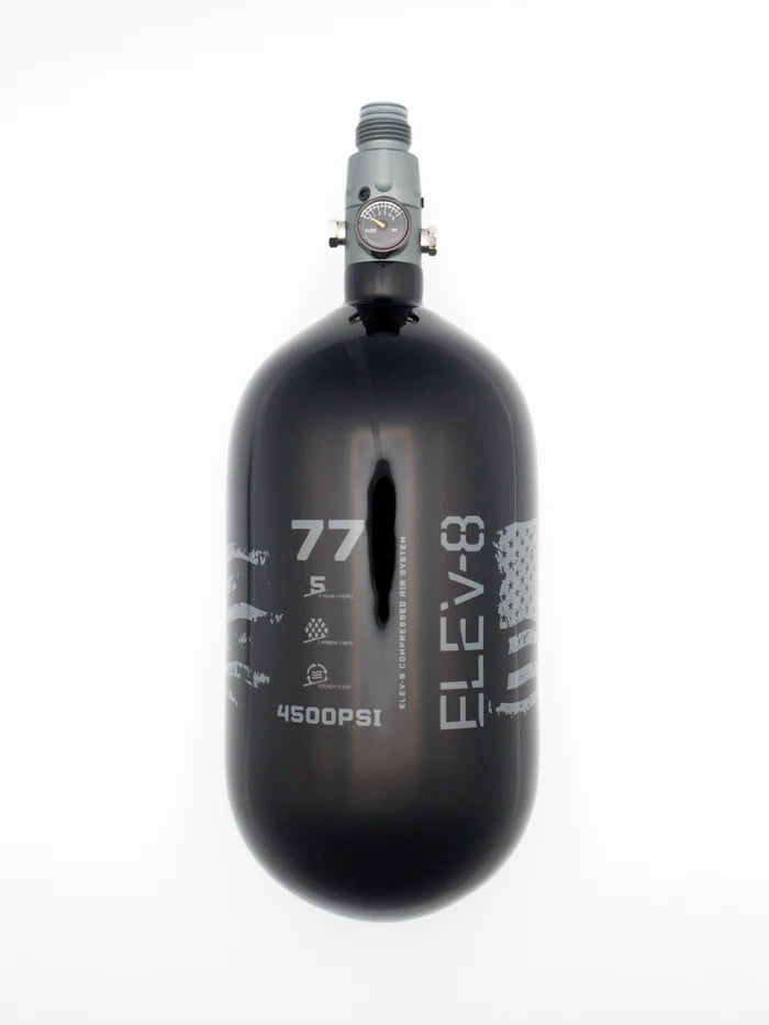 ELEV-8 Air Tank - 77ci/4500 Gloss Black / Pewter Flag
