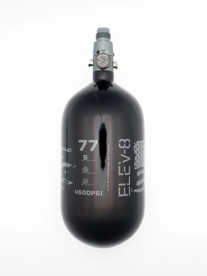 ELEV-8 Air Tank - 77ci/4500 Gloss Black / Pewter Flag