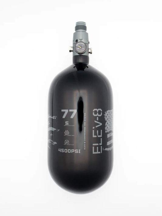 ELEV-8 Air Tank - 77ci/4500 Gloss Black / Pewter Flag