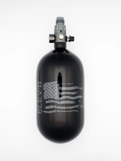 ELEV-8 Air Tank - 77ci/4500 Gloss Black / Pewter Flag