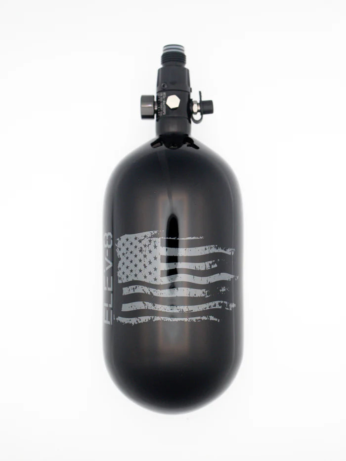 ELEV-8 Air Tank - 77ci/4500 Gloss Black / Pewter Flag