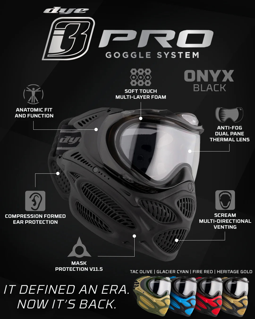 Dye I3 Pro Goggle Thermal - Onyx Black