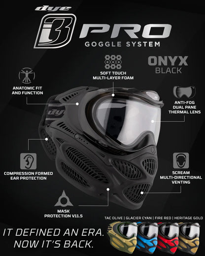 Dye I3 Pro Goggle Thermal - Onyx Black