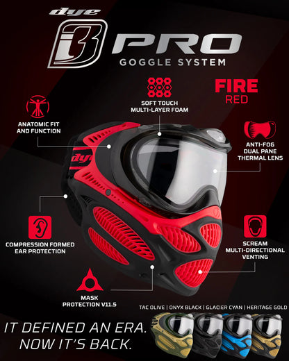Dye I3 Pro Goggle Thermal - Fire Red