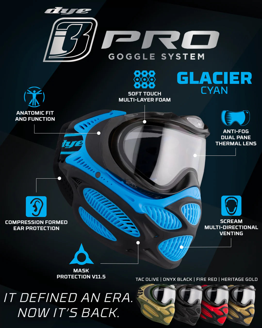 Dye I3 Pro Goggle Thermal - Glacier Cyan