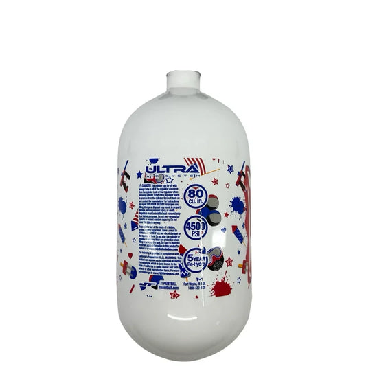 JT Compressed Air Tank - 4th of July White 80ci