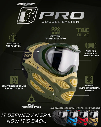 Dye I3 Pro Goggle Thermal - Tac Olive