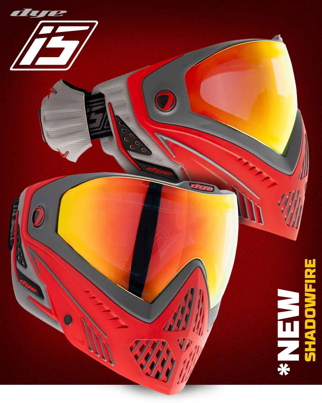 Dye I5 Thermal Goggle System - (Shadow Fire) Gray/Red